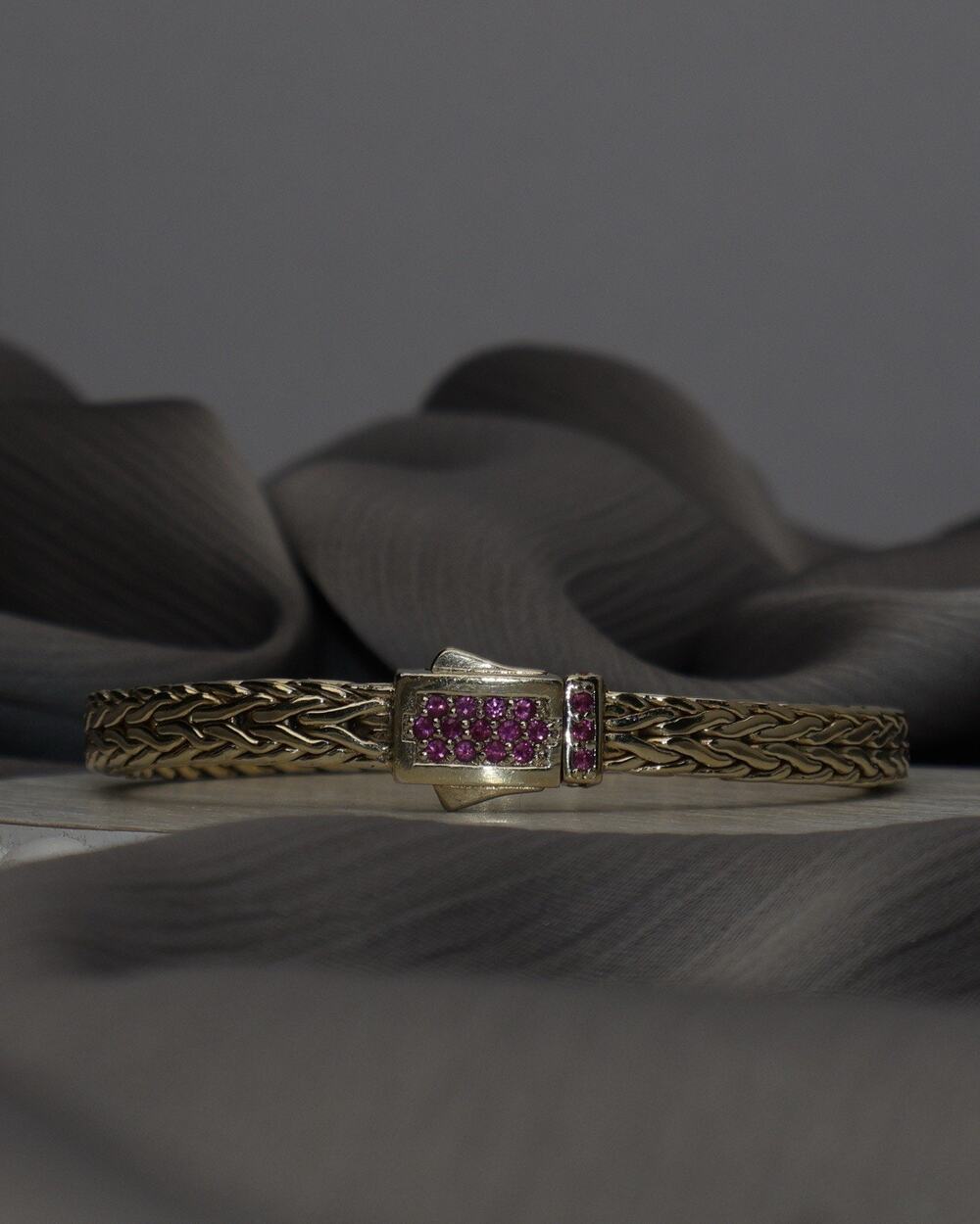 Jen’s J. Aagaared Sterling Silver Vermeil W/Ruby Bracelet 30.1G / 7in